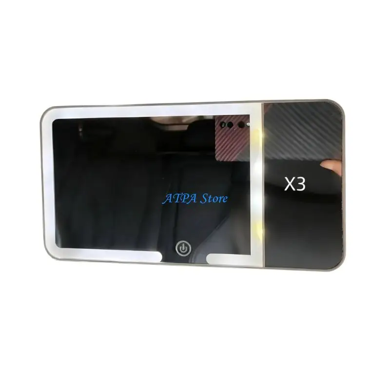 U13C Car Sun Visors Mounted LED Makeup Mirror Rechargeable Easy Installation Universal Automotive Interior Vanity Mirror