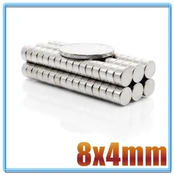 2-2000Pcs 8x4 Neodymium Magnet 8mm x 4mm N35 NdFeB Round Super Powerful Strong Permanent Magnetic imanes Disc 8x4 mm 8*4 mm