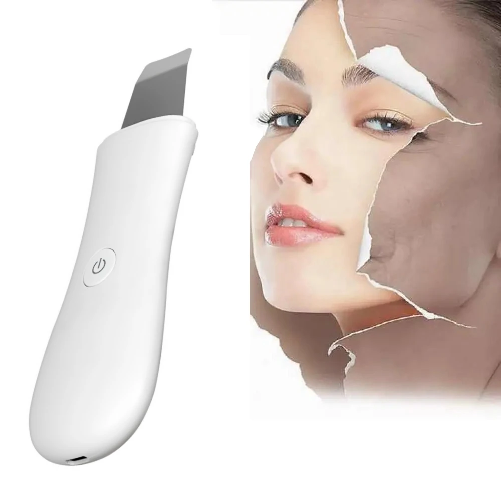 초음파 피부 스크러버 25kHz 고주파 진동 페이셜 클리닝 마사지 딥 클린 페이셜 블랙헤드 모공 리무버