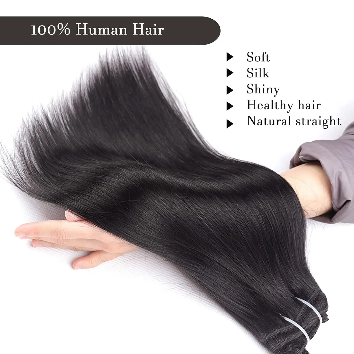 120G 8Pcs/Sets Clip In Hair Extensions Human Hair 10 To 26 Inch Brazilian Remy Straight Hair Natural Black Color For Women