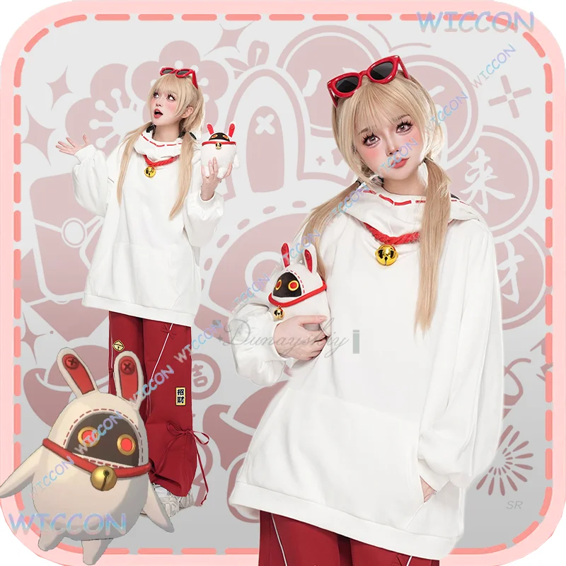 

SAIKOU/Bangboo Tinney толстовка с капюшоном, пальто, костюм для косплея, игра Zenless Zone Zero, повседневная одежда, шляпа с кроличьими ушками, колокольчик, Хэллоуин, карни