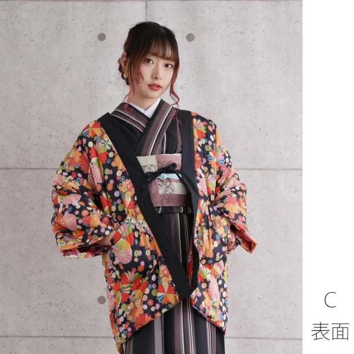 

Японское женское пальто Ханте — свободная стеганая куртка в стиле кимоно с завязками, двухцветное хаори для дома на осень-зиму