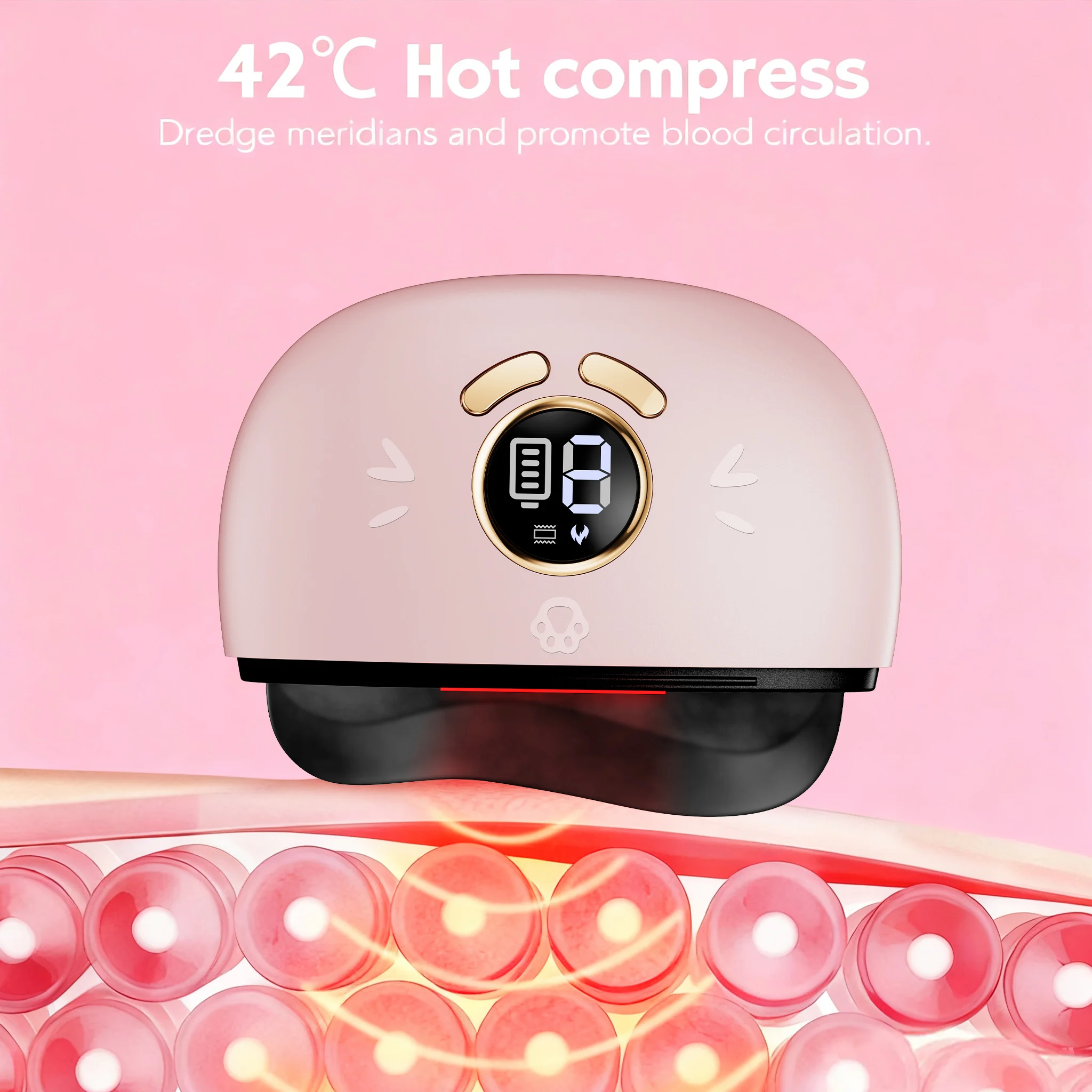 

Электрический массажер Гуаша, горячий компресс, массажер для глаз, каменный нагрев, вибрация, соскабливание шеи, лифтинг кожи лица, инструмент для удаления морщин