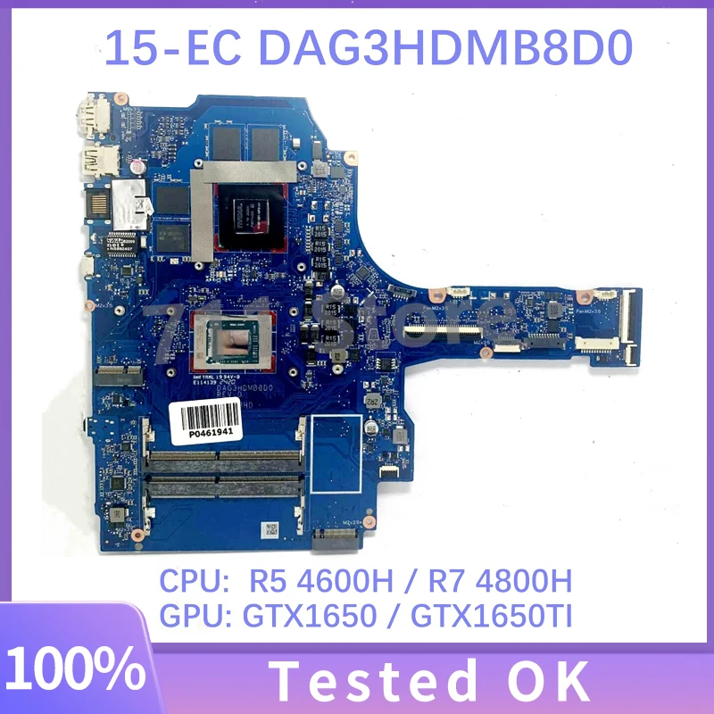 

Mainboard DAG3HDMB8D0 With R5 4600H / R7 4800H CPU Laptop Motherboard For HP 15-EC 15Z-EC TPN-Q229 GTX1650 / GTX1650TI 100% Test