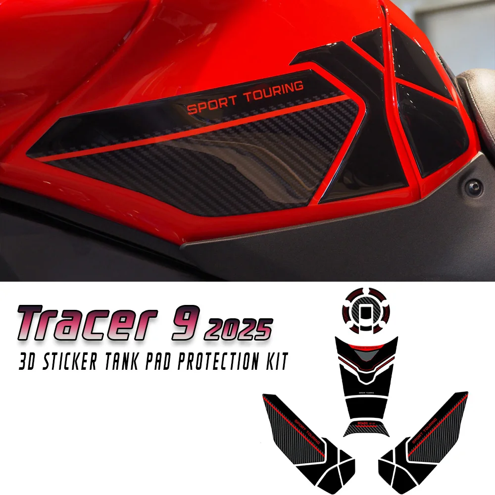 

For Tracer 9 tank pad 2025 motorcycle accessories 3D glue sticker protection kit fuel tank anti-slip pad Tracer9