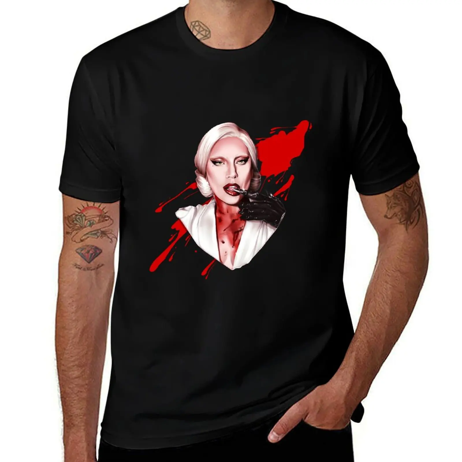 

The Countess AHS - Gaga T-Shirt Basic Simple Design Short Sleeve Shirt
