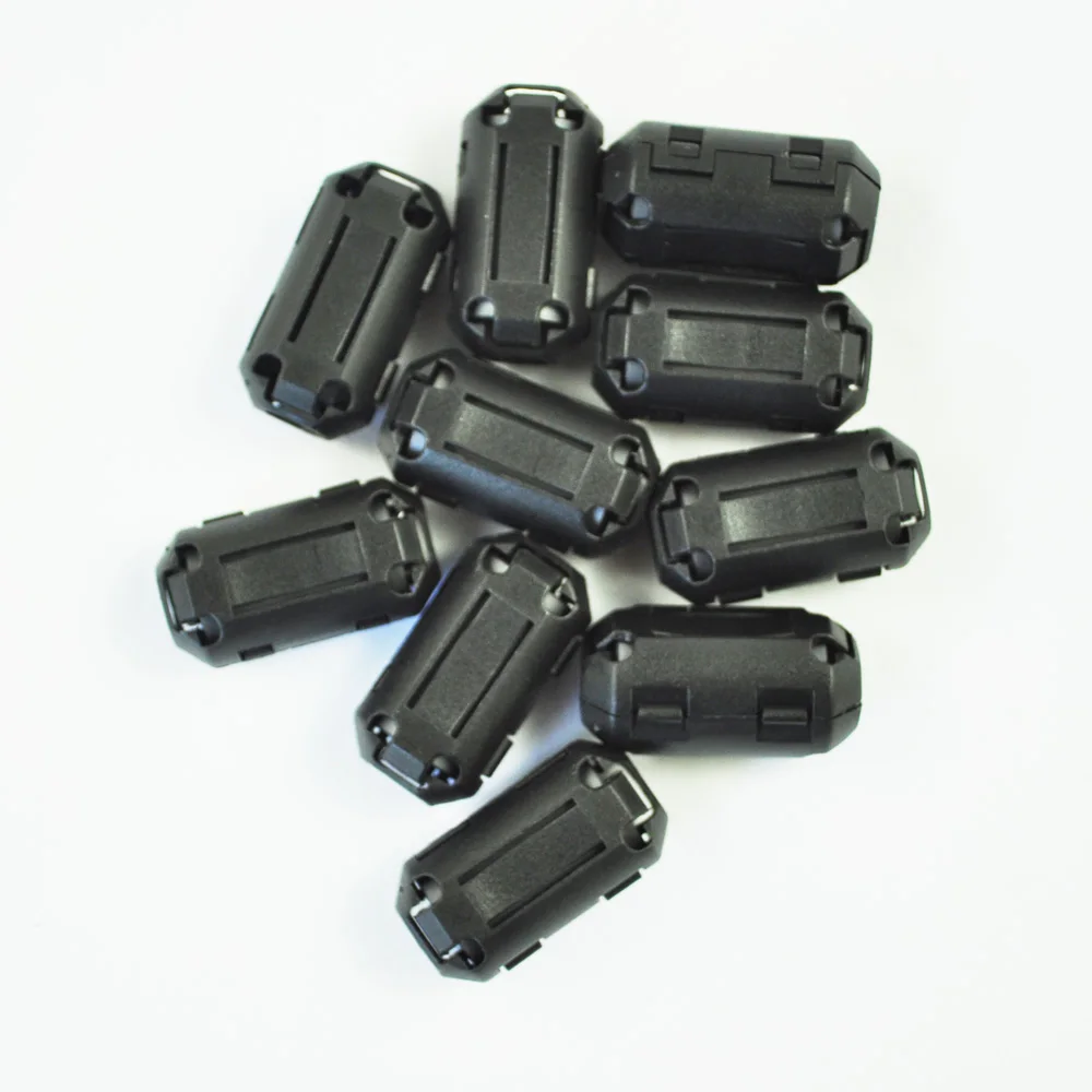 10 Pcs Movable 7mm Inner Diameter Black Ferrite Core Ring Cable Clip