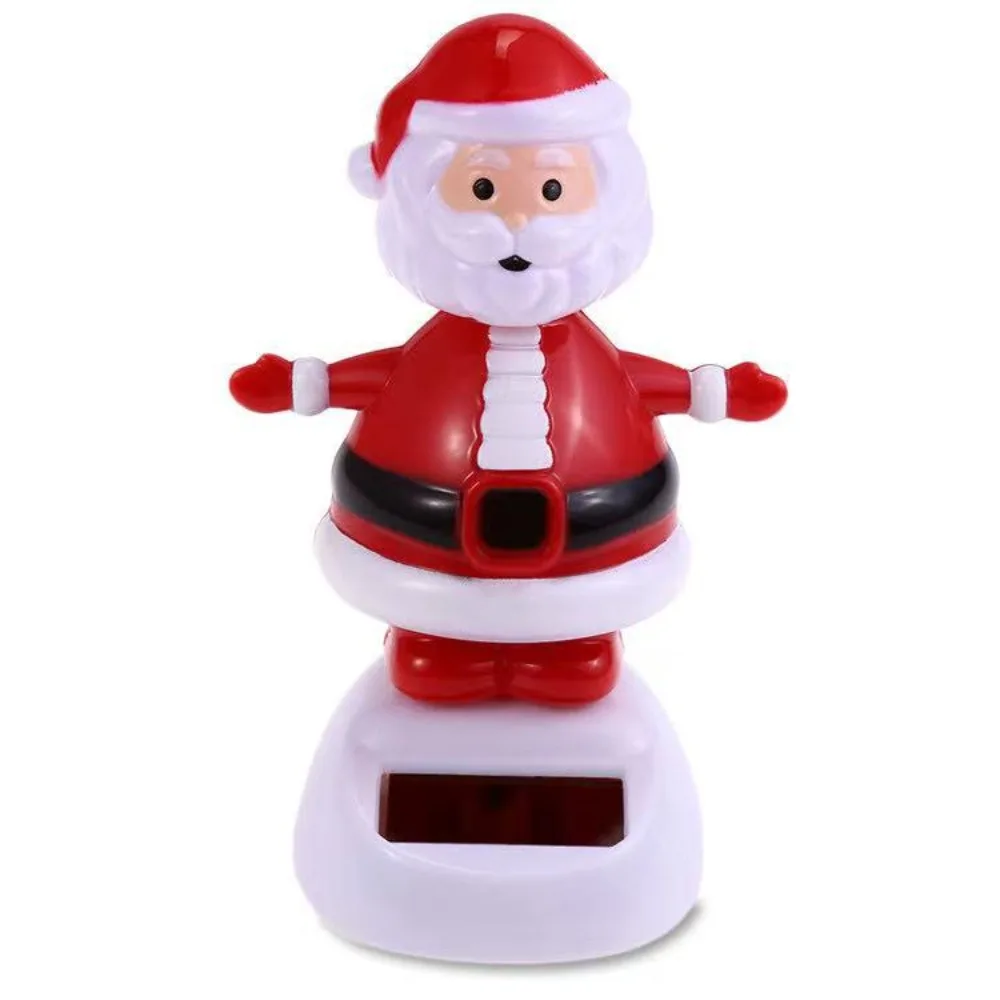 New Elk Christmas Solar Dancing Toys Santa Penguin Shaking Head Doll Snowman Window Decor Swing Figurines Car Interior