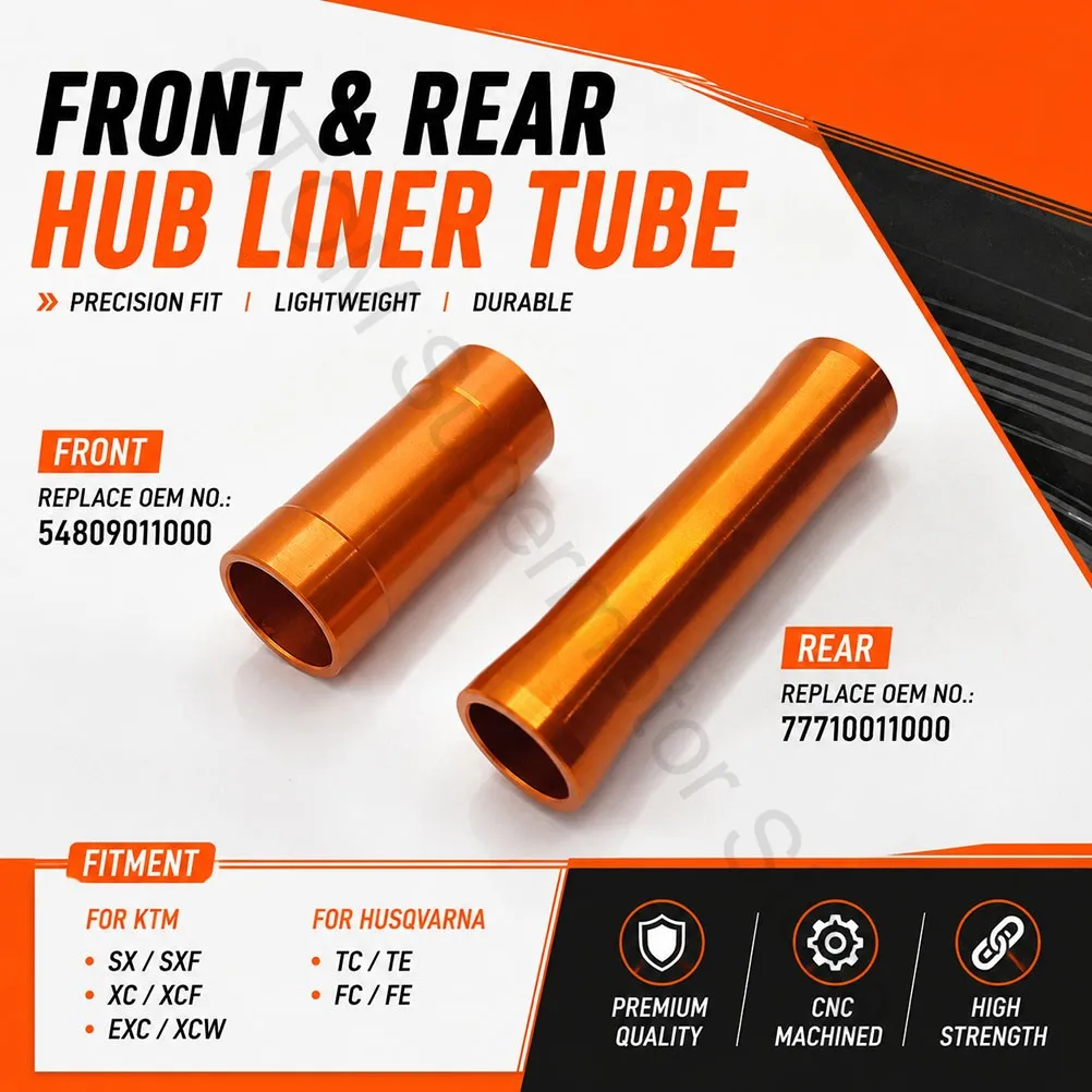 For KTM HUSQVARNA Motorcycle Front Rear Wheel Hub Liner Tube Distance Collar Bearing Spacer Bushing SX SXF XC XCF EXC FC FE TC