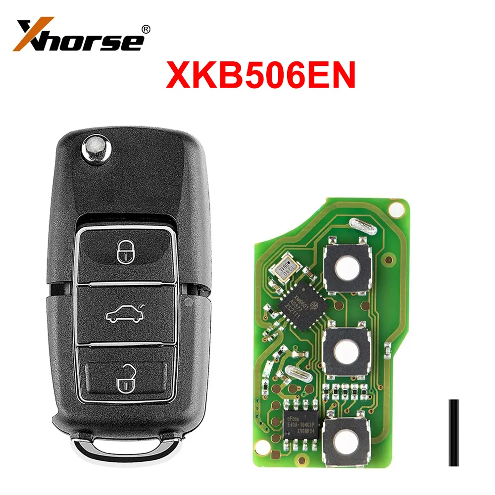 

5pcs/lot Xhorse XKB506EN Wire Remote Key for VW B5 Flip 3 Buttons Extreme Black for VVDI VVDI2 Key Tool