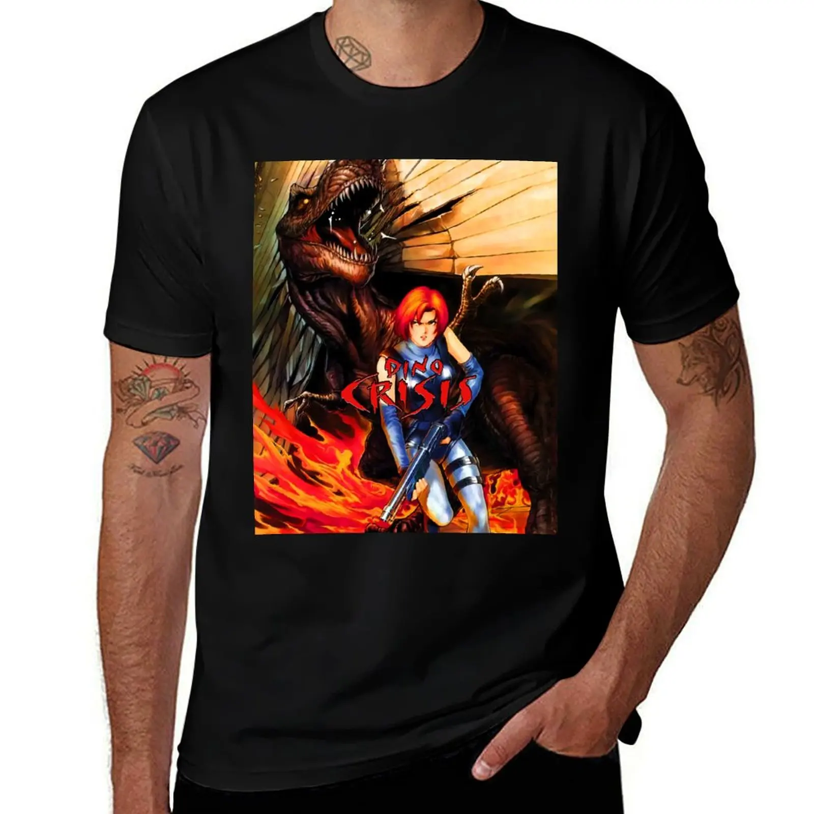 

Dino Crisis Artwork, новая футболка X-6, футболки из хлопка, 100% незаменимая футболка, мужская футболка из 100% хлопка, футболка люксового бренда