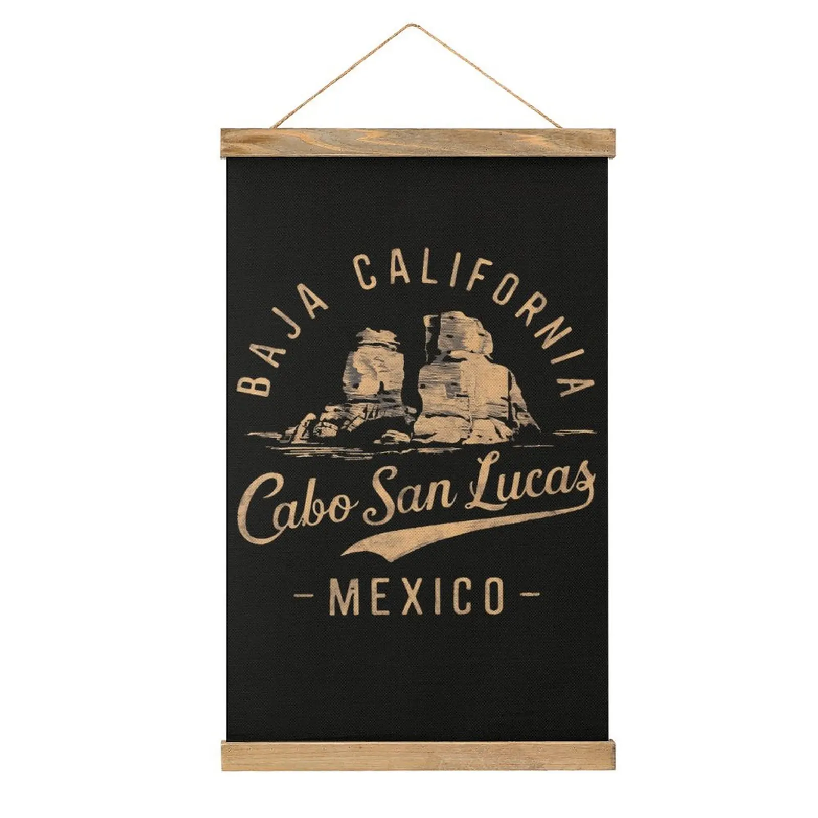 Baja California Cabo San Lucas pintura colgante de lino gráfico informal Mural Bar decoración de pared Humor gráfico blanco decorar
