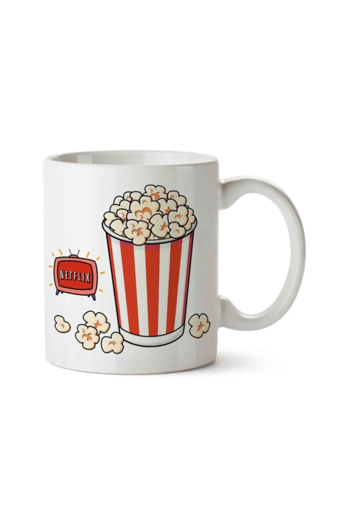 Netflix Popcorn Printed Mug & Cup. Gift, Ceramic Coffee, Cappuccino, Espresso, Mokka, Tea cup.