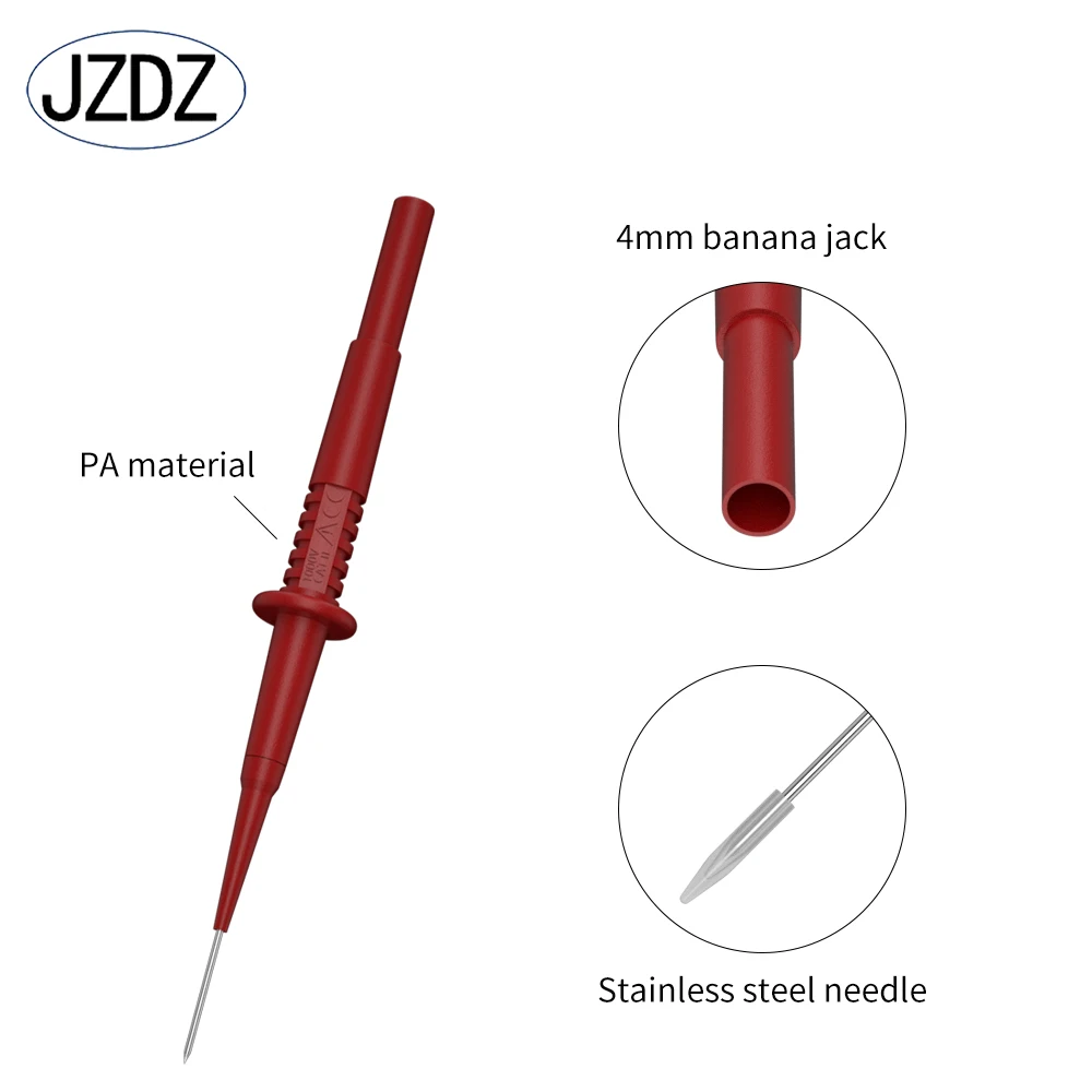 JZDZ 5PCS Test Probe Tips Electrical Diagnostic Tools Auto Multimeter Test Leads Extension Back Piercing Needle J.30011