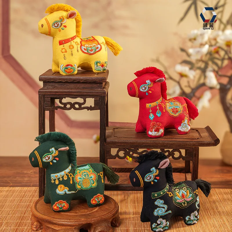 

Year of the Horse Sachet New Year's Cultural and Creative Embroidery Sachet Pendant Three-Dimensional Pony Pendant Doll Ornament