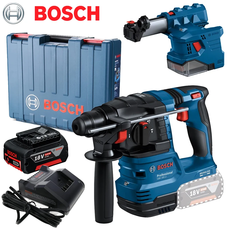 BOSCH GBH 185-LI GDE12 Cordless Electric hammer Dust Collector Sets 18V Brushless  For Decoration Team Rotating Hammer