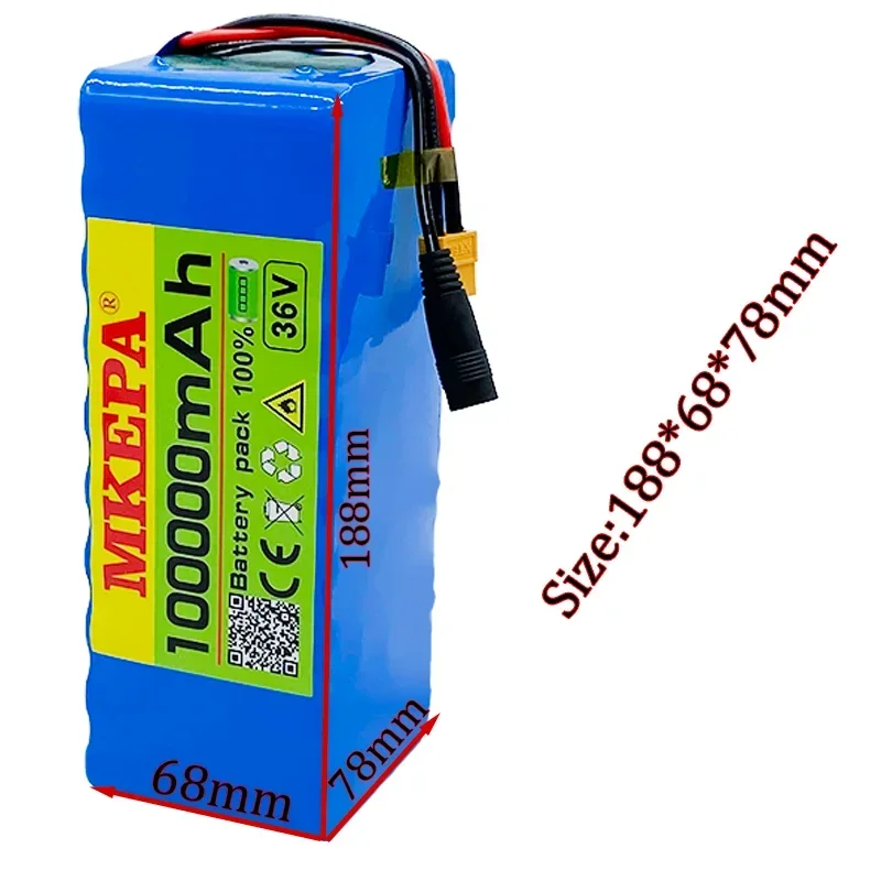 Original 36V battery 10S4P 100Ah battery pack 1000W high power battery 42V 100000mAh BMS