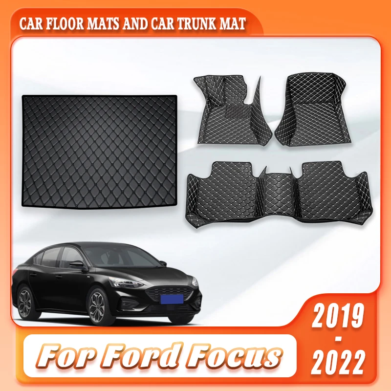 

Автомобильные коврики на заказ, вкладыш для багажника для Ford Focus 2019-2022, водонепроницаемые нескользящие подкладки для ног, аксессуары для интерьера автомобиля, чехлы