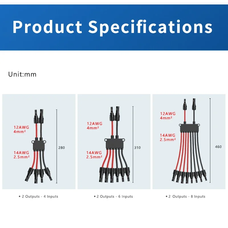 PV Parallel Connector Solar Y Branch Splitter Cable DC1000V 35A IP67 Solar Panel Photovoltaic Adapter image 5