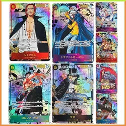 Anime ONE PIECE Rare DIY ACG Laser Glitter Card Luffy Ace Roronoa Zoro Shanks Toys for boys Collectible Cards Birthday Present