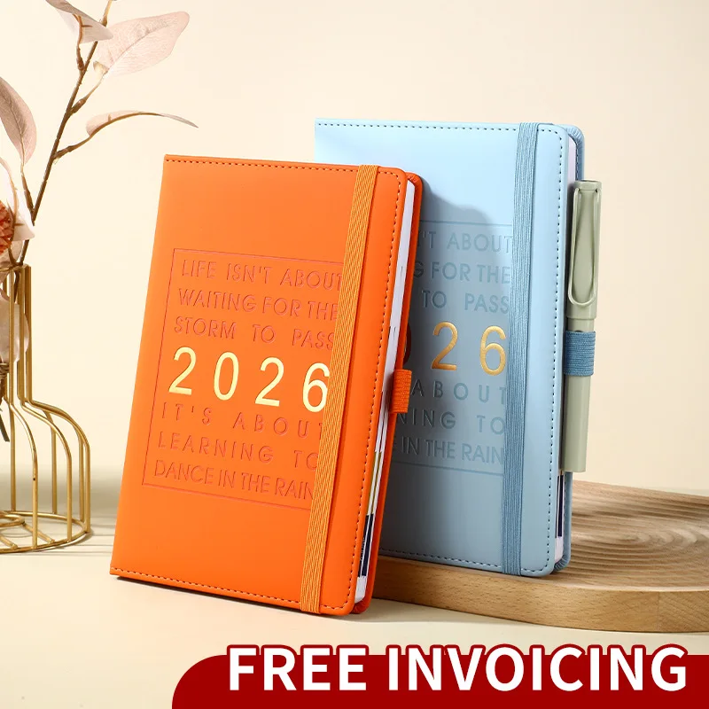 2026 Daily Planner  Notebook for teaching and office Schedule Organizing , New Year  and Christmas gifts with  box