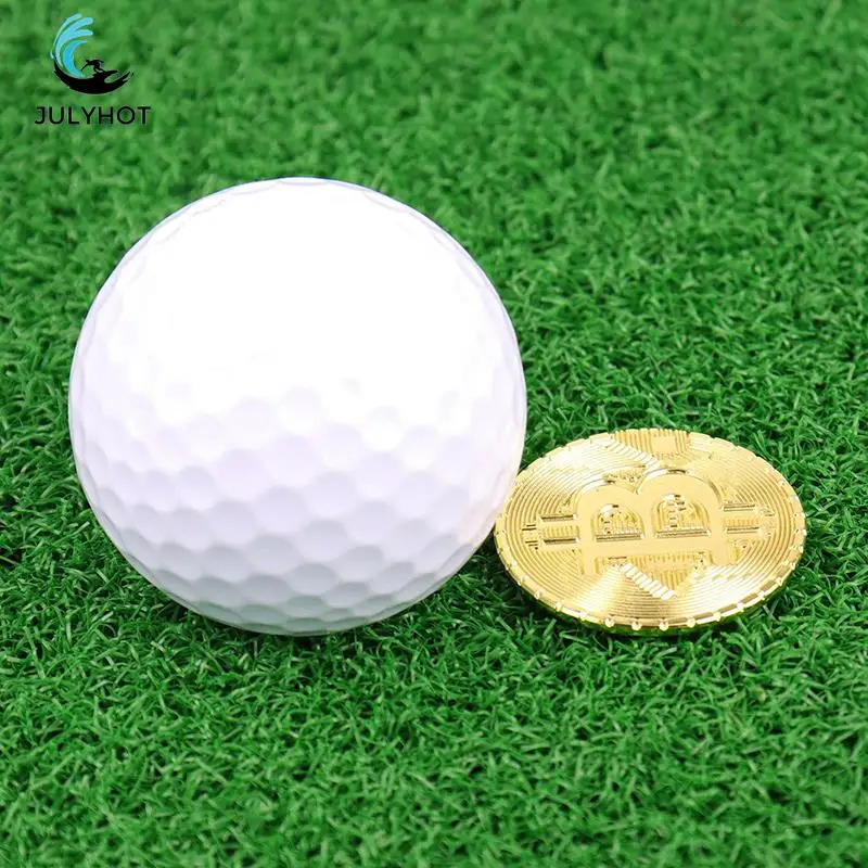 1 buah Aksesori Golf Mark topi klip penanda bola Set magnetik topi klip tanda Bitcoin berbentuk Golf tanda klip magnetik penanda topi