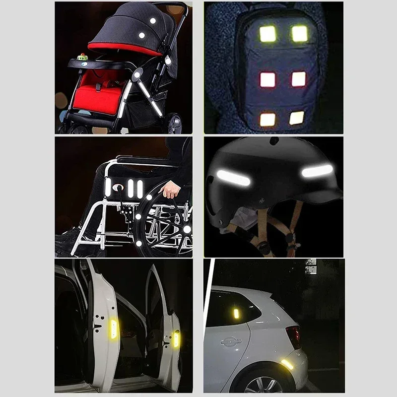 10pcs Waterproof Night Anti-collision Reflective Patch Multifunction Stroller Accessories Baby Stroller Safety Warning Sticker