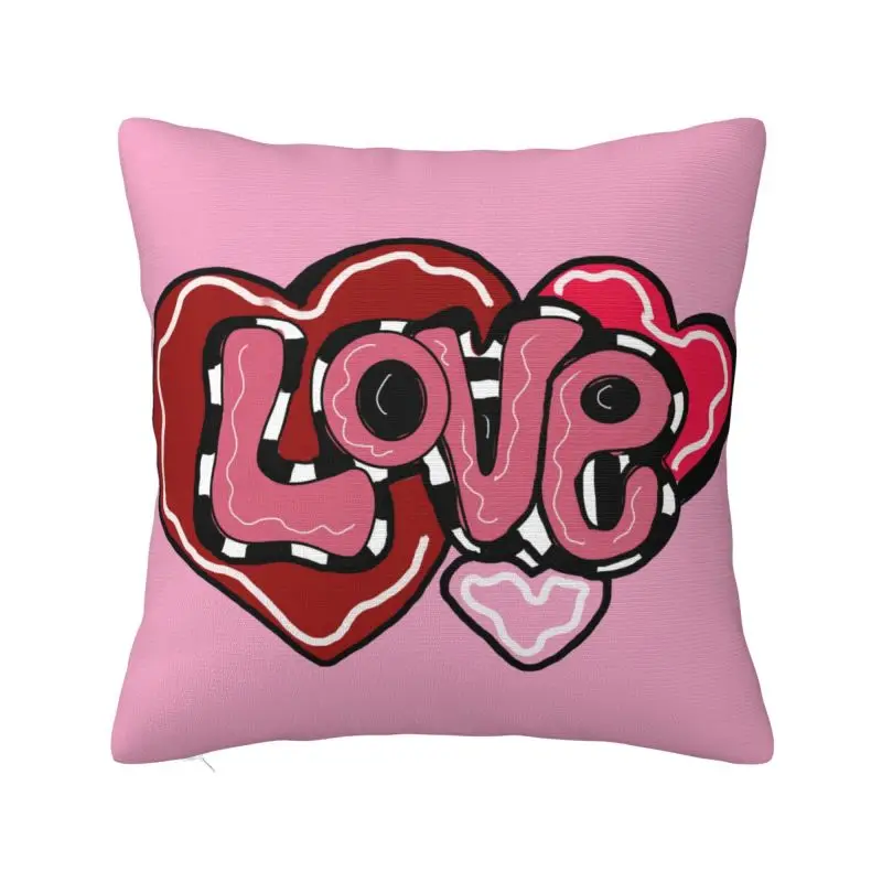 Custom Valentine's Day Heart Square Pillow Cover Home Decorative 3D Double Side Printed Cushion Cover for Sofa