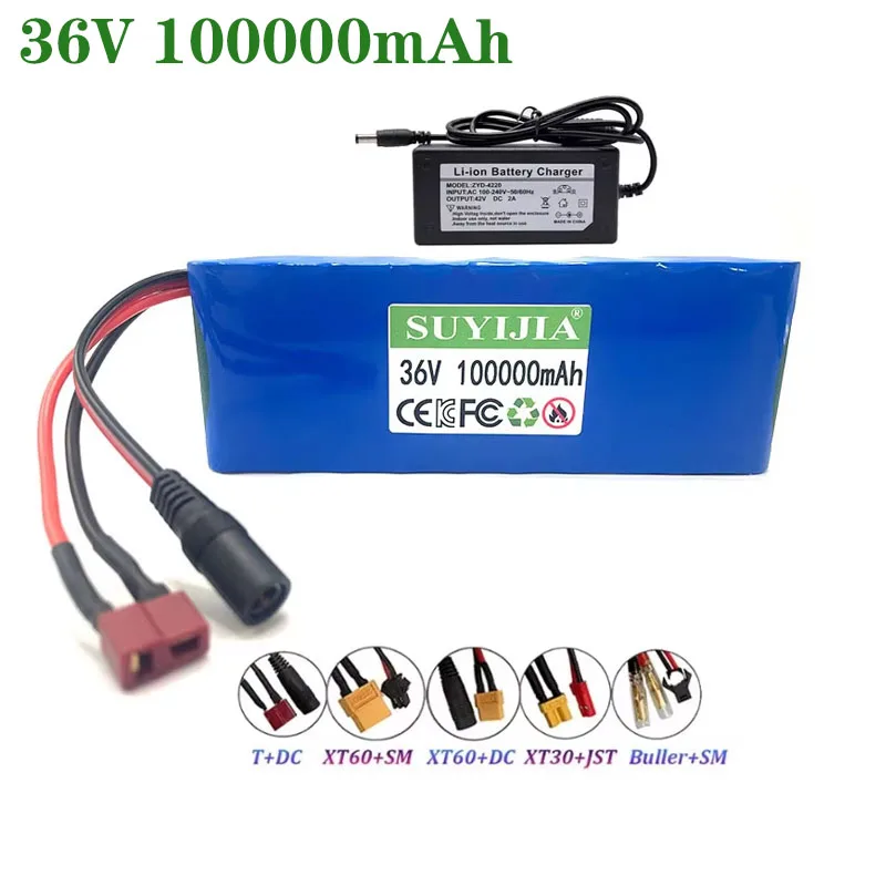 

36V 100Ah 18650 10S1P Battery Pack Rechargeable Li-ion Battery Actual Capacity Electric Bicycle Scooter with BMS Backup Battery