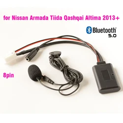 Car Bluetooth 5.0 Wireless Phone Call Handsfree AUX In MP3 Adapter for Nissan Altima Tiida Qashqai Geniss x-trail
