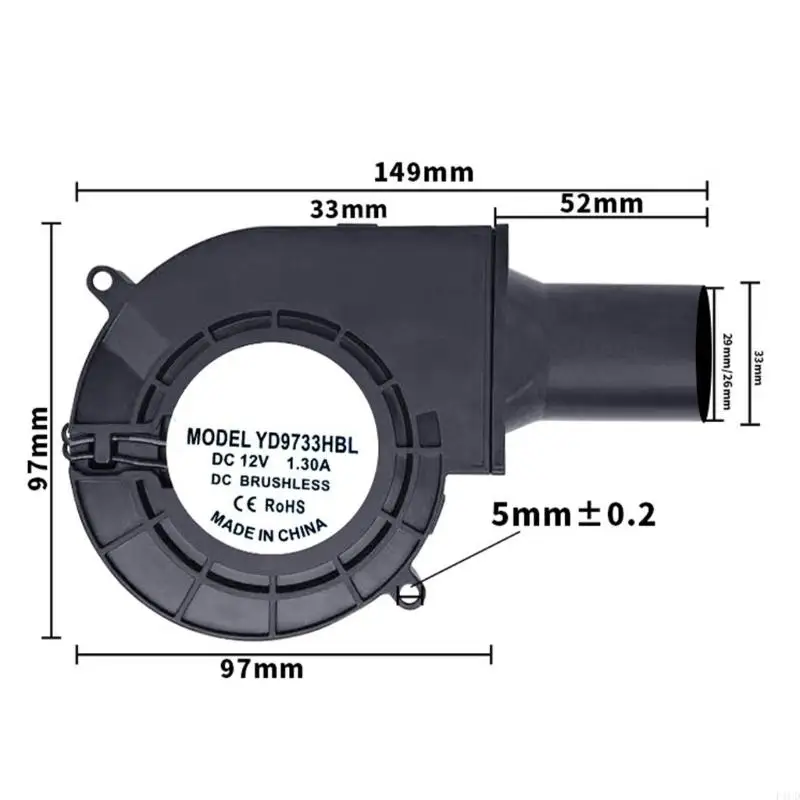 2025 New Energy Efficient 12V 9733 Blower Fan For Heat Management In RVs And Boats