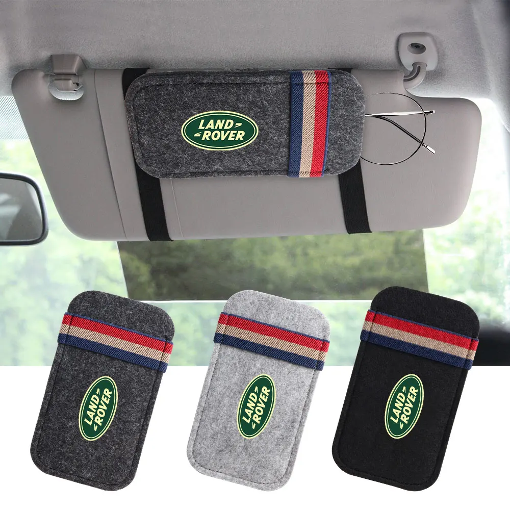 

Car Sunglasses Organizer Bag Eyeglasses Holder Felt Glasses Storage Clips For Landrover Range Rover SVR Discovery Velar Evoque