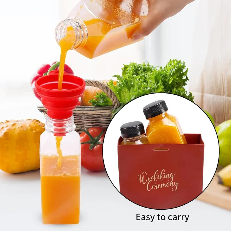 5Pcs 60ml-1000ml Empty Plastic Juice Bottles With Tamper Evident Caps Clear Bulk Reusable Water Drinking Containers For Juicing