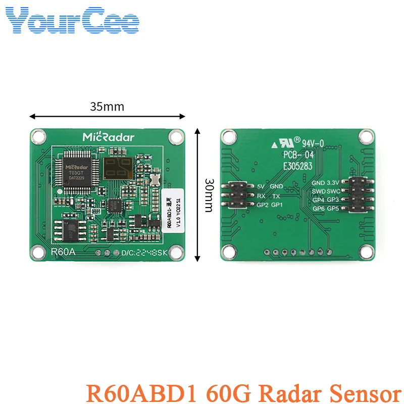 R60ABD1 60G Millimeter Wave Radar Breathing Heartbeat Sleep Monitoring Sensor Module