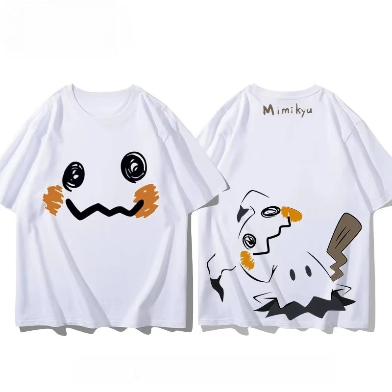 Graphic T-shirt Cute Creature Print Short Sleeve Unisex Cotton Loose Casual Streetwear For Anime Fans Men Women Daily Outfit