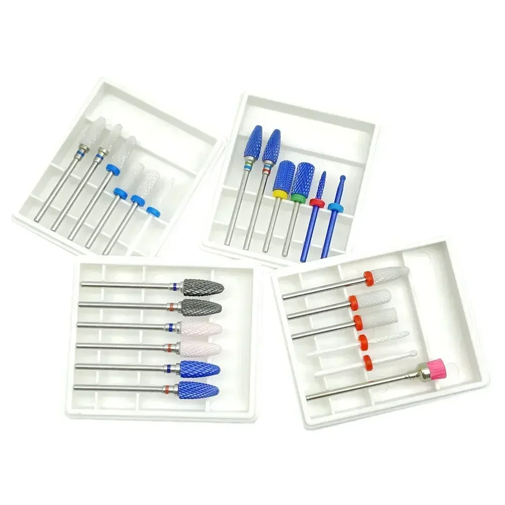 6 ชิ้น/เซ็ตเครื่องตัดสําหรับเจาะเล็บ Bits แปรงเล็บอุปกรณ์เสริมเครื่องตัดสําหรับถอดเจลเคลือบเงา