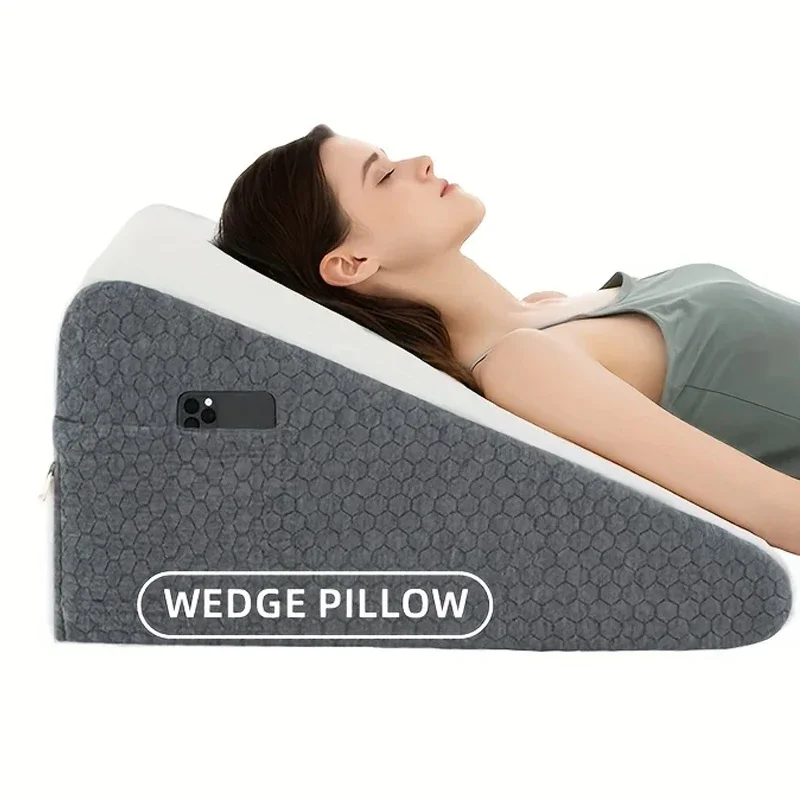 Wedge Pillow for Sleeping Bed Wedge Pillow for After Surgery Triangle Pillow Wedge Air Layer Sleeping Wedge Cover Memory Foam