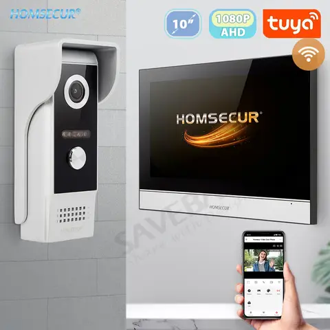 Tuya Smart APP WIFI HD 10” Video Doorphone Entry Intercom System 4 Wire IP65 1080P Doorbell Camera Recording Snapshot
