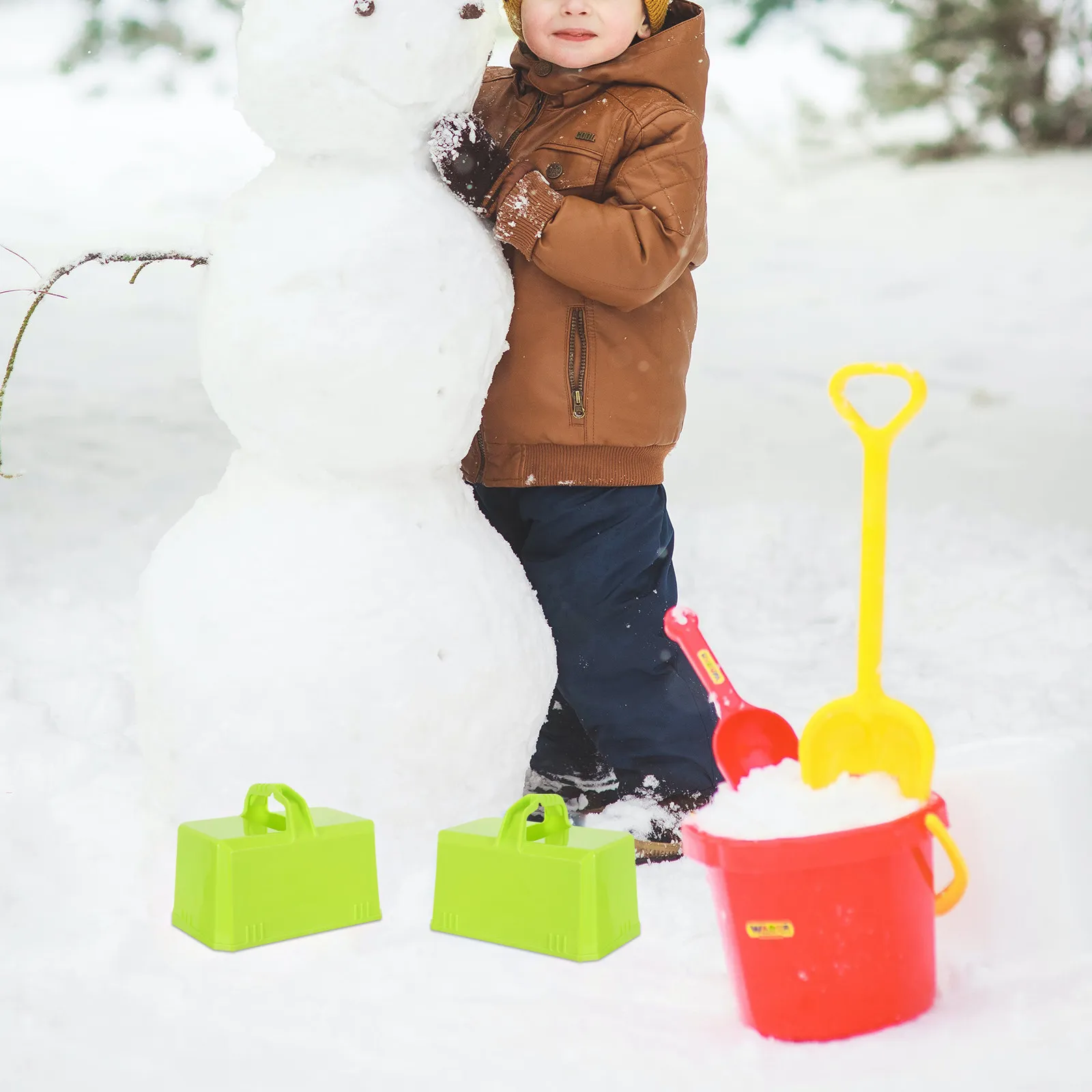 

3Pcs Snow Brick Maker Mold for Kids Winter Outdoor Play Build Igloos Walls Fences Snow Houses Sand Castle DIY Brick Making Tool