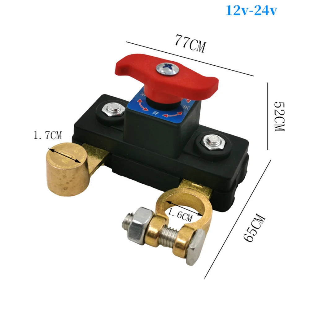 Vehicle Battery Isolator Switch 12V 24V Off Power Cutoff For Cars Trucks Buses RVs Boats Trailers Negative Positive Terminal Use