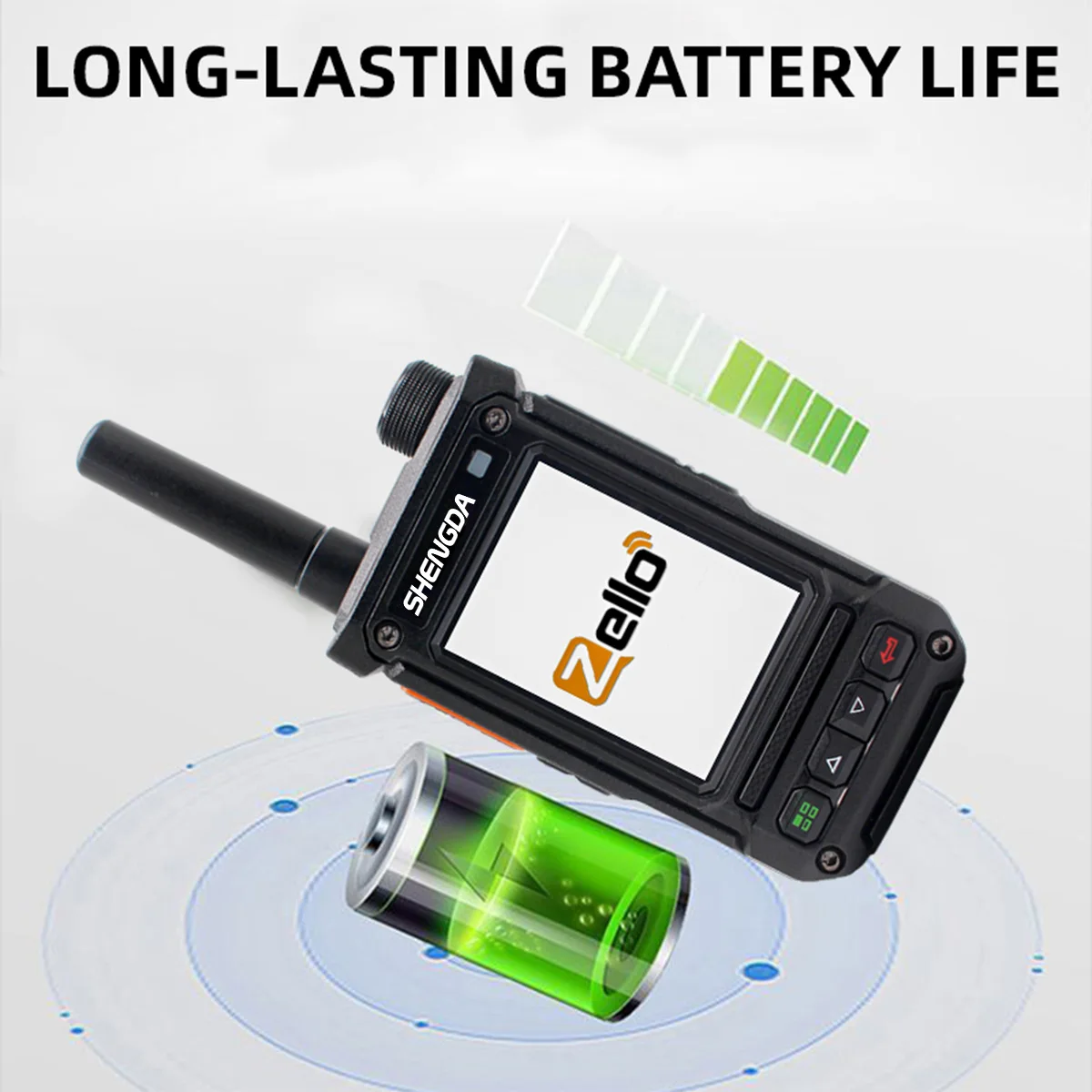 ZELLOトランシーバー SD-T98 4G POC 5000KM Bluetooth GPS SOS ワイヤレスリンク 干渉防止 高音質出力 Android 9