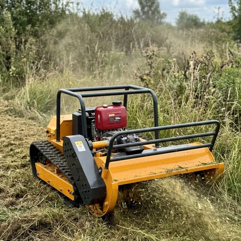 High Stability Diesel Powered RC Robot Lawn Mower Reinforced Tracked Grass Cutting Machine Professional Landscape Maintenance We