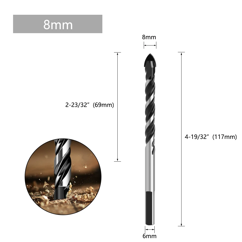LAVIE 1PC Multifunktionale Glas Bit Twist Spaten Bohrer Dreieck Bits für Keramik Fliesen Beton Glas Marmor 3mm bis 16mm DB02054 – Detail 6