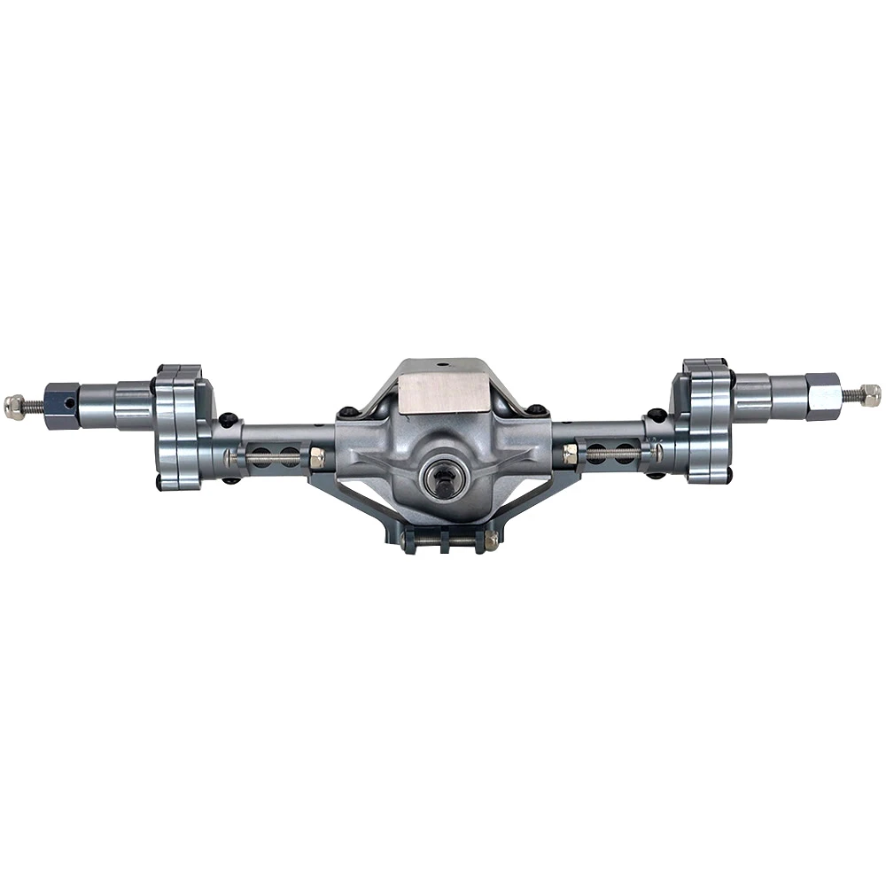 1/10 Rc 크롤러 자동차 축 Scx10ii 90046/90047 용 알루미늄 합금 금속 전면 및 후면 차축 높은 다이아몬드 도어 브리지 + 기어 + 샤프트