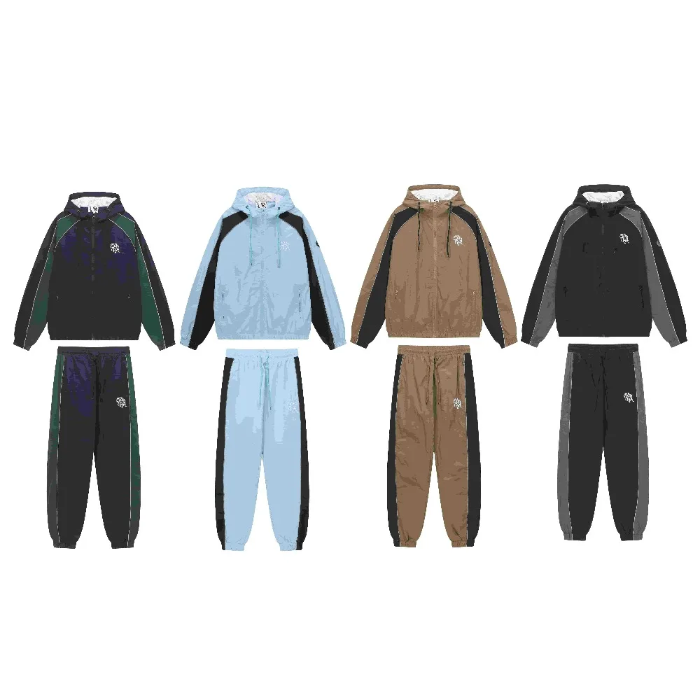 2025 지퍼 긴팔 트랙수트 세트 남성 스포츠웨어 조깅복 스웨트셔츠 지퍼 스트리트 스타일 캐주얼웨어 의류 남성용