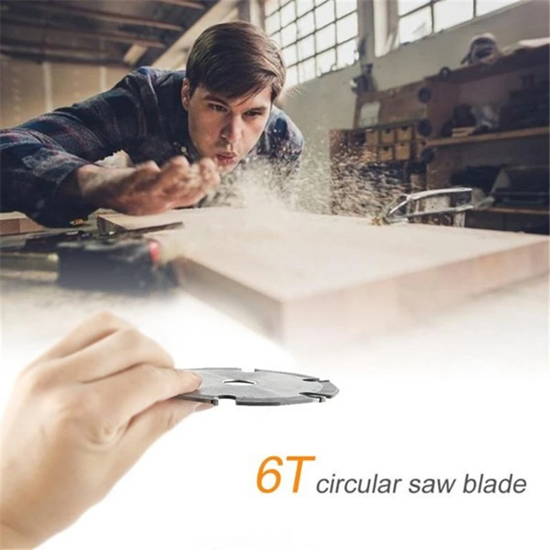 6 Teeth Saw Blade 125mm Cemented Carbide Tipped Wood Cutting Disc Angle Grinder Wheel Woodworking Accessories [Su&KND]