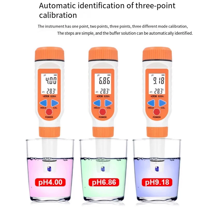 VICTOR-VC828A/B/D тестовая ручка, высокоточный инструмент для обнаружения pH-метра, основание кислоты почвы, инструмент для тестирования pH качества воды в аквариуме