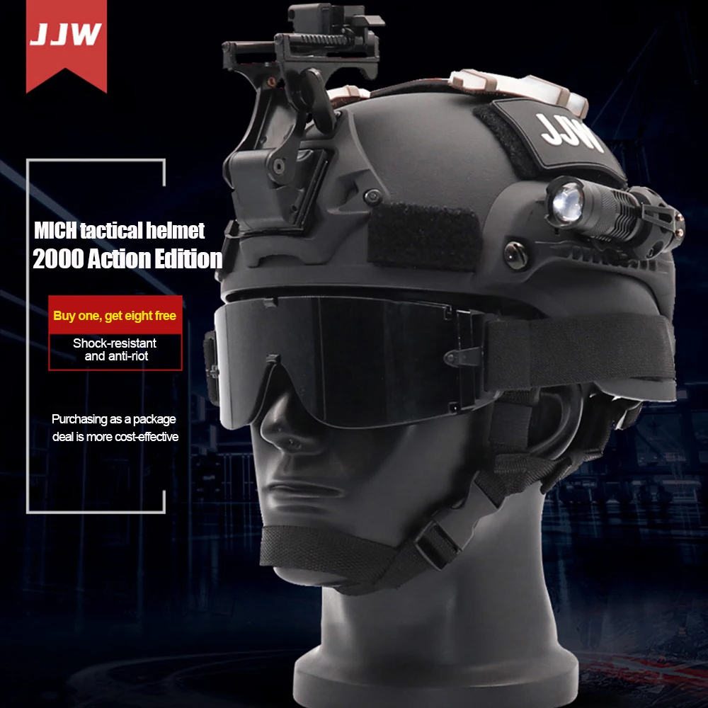 خوذة تكتيكية للمروحة العسكرية MICH2000 إصدار الحركة خوذة واقية CS خارجية غير عسكرية أو تستخدم الشرطة FAST PJ