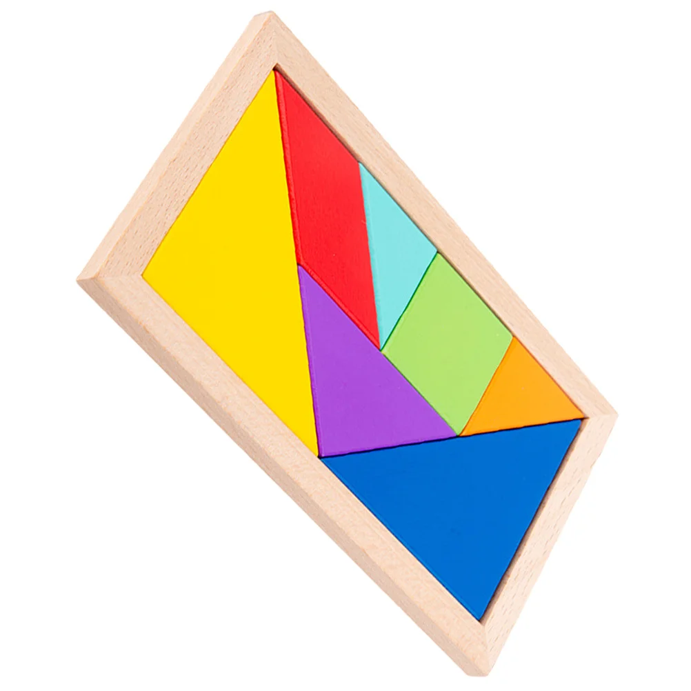 

1 Set Of Beech Tangram Smooth Edges Kids Learning Geometry Color Recognition Educational For Children Wood Wood