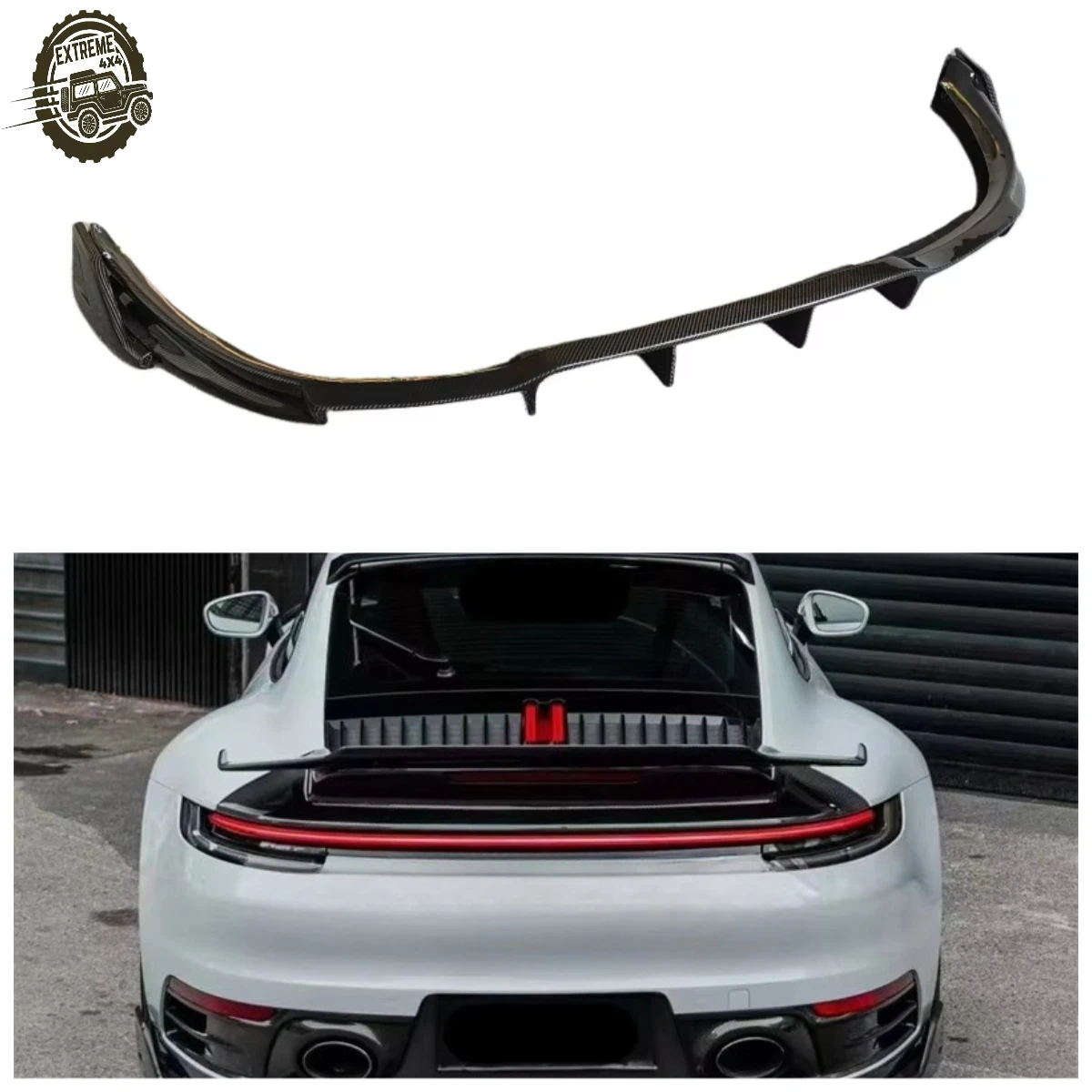 

Car Exterior Bumper a Style Carbon Fiber Rear Diffuser Rear Lip Body Kit for Porsche Carrera 911 992